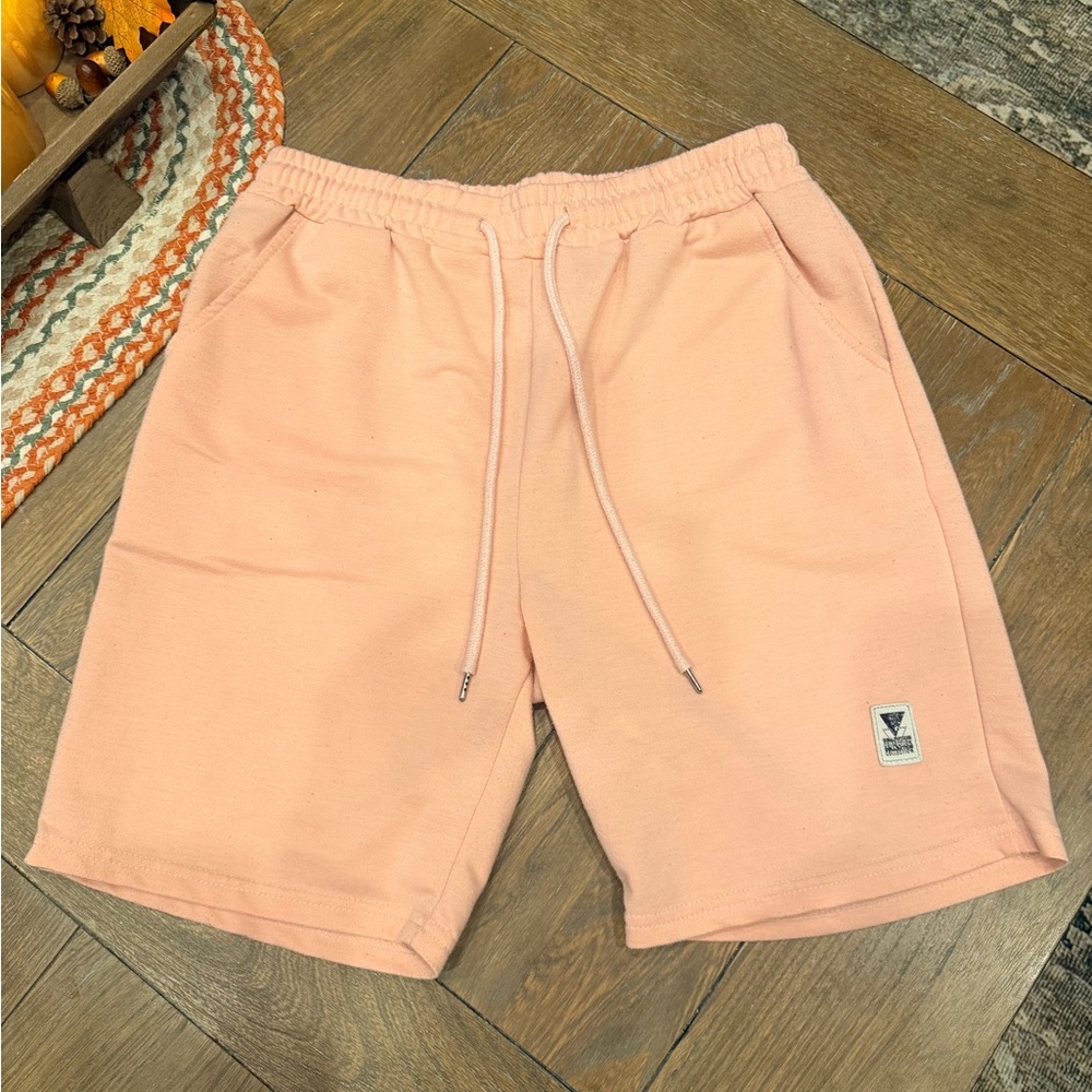 SHEIN Men's Fleece Shorts in Light Pink